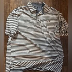 Greg Norman Collection Men's Striped Polo - White & Black